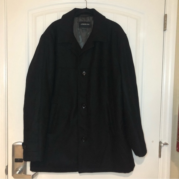 London Fog Black Wool Button Down Jacket Size XL - Picture 1 of 9